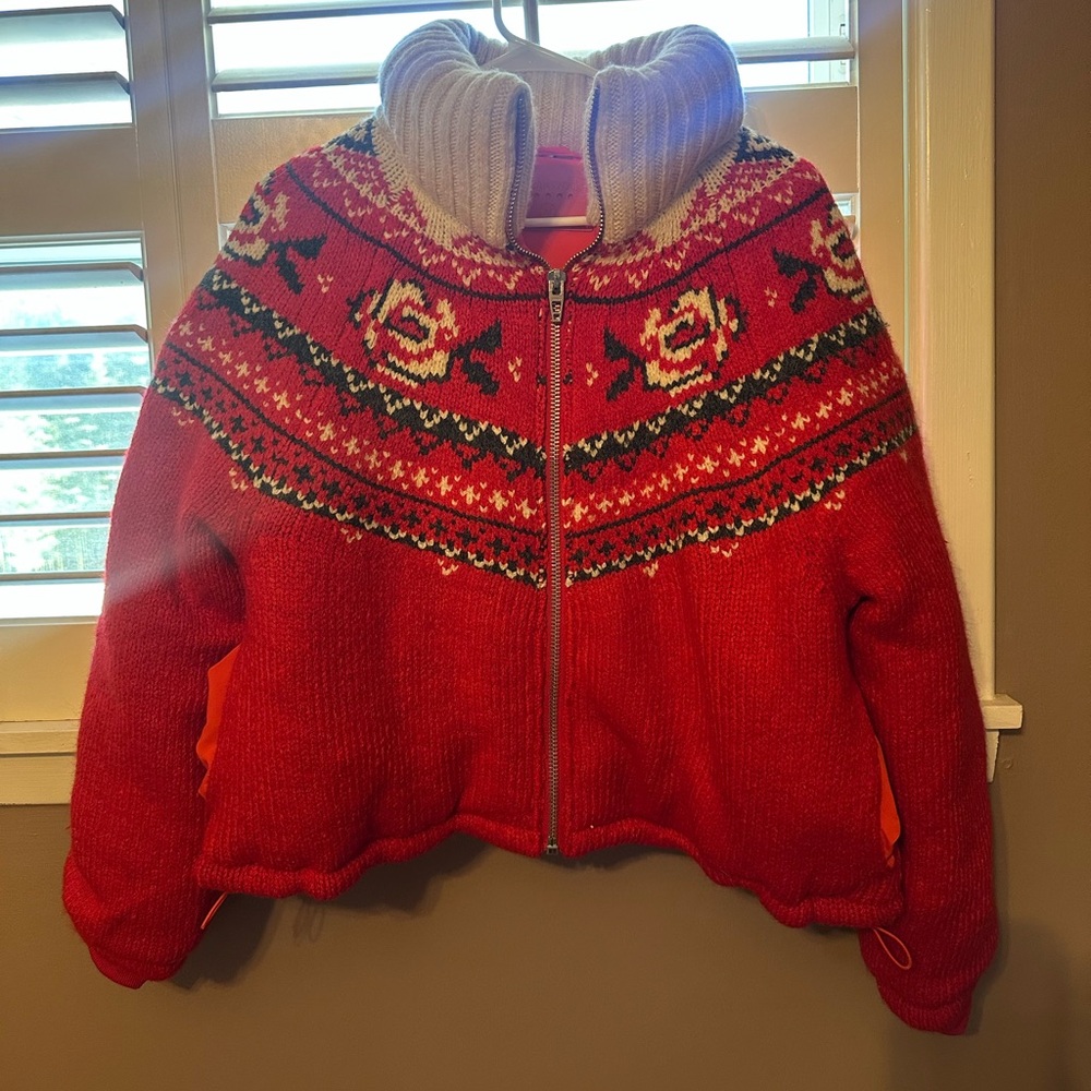 Blank NYC Red and Gray Puffer Jacket